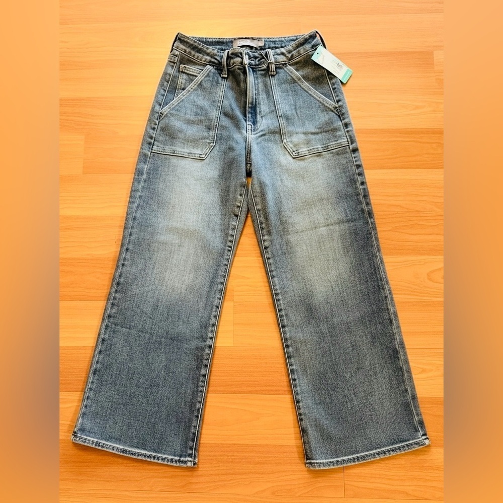 JustUSA High Rise Cropped Wide Leg Jeans 28 NWT Stitch Fix Medium Wash